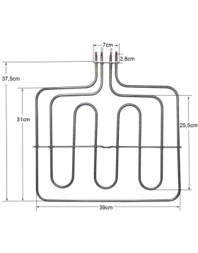 Αντίσταση Κουζίνας Διπλή1400+1200W CONTI BEKO VESTEL CANDY HOOVER